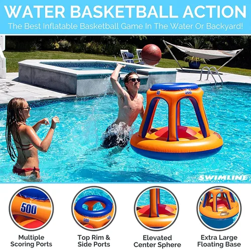 Miniatura 3 de Piscina inflable gigante de juguete Swimline para shootball Juego de baloncesto flotante (inflable)