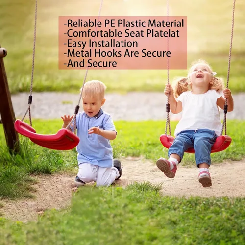 Miniatura 5 de WUWEOT Asiento de columpio para árbol, asiento de columpio para niños al aire libre, asiento colgante de plástico para árbol de 220 libras