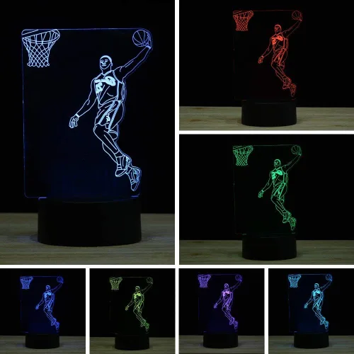 Miniatura 2 de XIEHE Luz nocturna LED de ilusión 3D, 7 colores de cambio gradual con interruptor táctil, lámpara de mesa USB para regalos de vacaciones