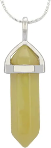 Miniatura 4 de 1 collar con colgante de bala de piedra preciosa natural, piedra de cristal curativo, cuarzo, reiki, chakras, roca energética, 18 pulgadas