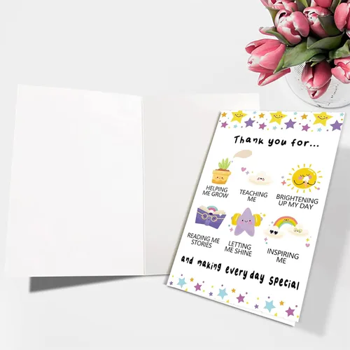 Miniatura 3 de Ziwenhu Bonita tarjeta de agradecimiento para profesores, preciosa tarjeta de agradecimiento para mujeres y hombres, regalos de agradecimiento