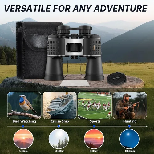 Miniatura 6 de Binoculares 20x52 para Adultos de Alta Potencia - ERUIDI Binoculares para Observación de Aves con Vista de Largo Alcance para Crucero Caza Viaje