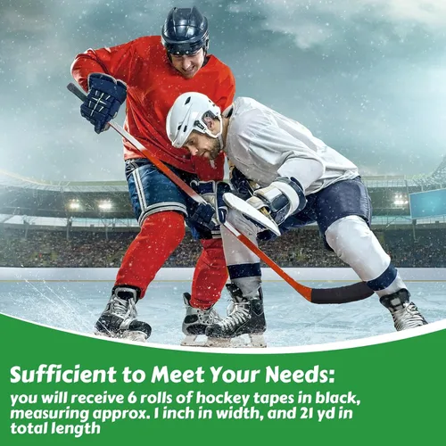 Miniatura 3 de Leelosp 6/12 Roll Hockey Tape Each 1 Inch x 63 ft Multipurpose Bat Cloth Tape Athletic Accessories Blade and Handle Hockey Stick Accessories for