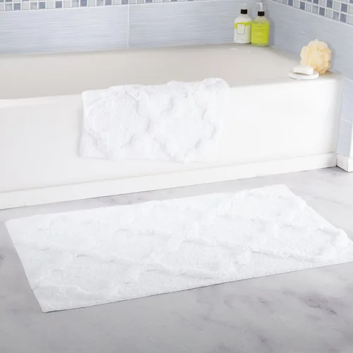 Miniatura 12 de Set de alfombrillas de baño enrejadas de Lavish Home, 2 piezas. Hueso