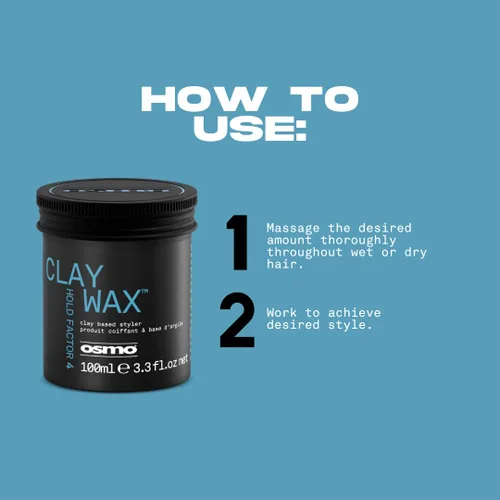 Miniatura 3 de Osmo Cera de arcilla de sujeción firme para acabado mate sin brillo para un aspecto natural durante todo el día para todo tipo de cabello, 3.4 fl oz