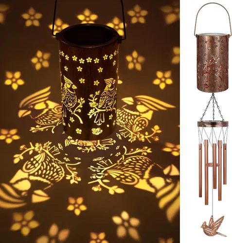 YHmall Campanillas de viento Cardinal para exteriores, luces colgantes solares, campanillas de viento al aire libre, regalos Cardinal para mujeres,