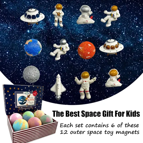 Miniatura 4 de Bombas de baño Galaxy para niños con sorpresa en el interior, bombas de baño de burbujas orgánicas con juguetes educativos del espacio exterior