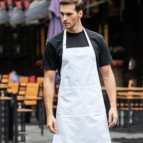 Miniatura 2 de Delantal blanco, delantal de chef para hombres, mujeres y adultos, disfraz de chef ajustable, delantales largos para mujeres con bolsillos