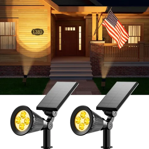 Miniatura 16 de FALOVE Focos Solares para Exteriores Impermeables para Bandera, Palmera, Poste, Letrero, Estatua, Buzón, Reflectores LED Brillantes para Exteriores
