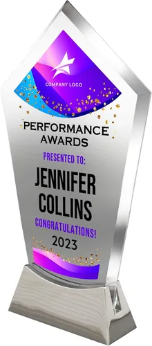 Miniatura 2 de Placa de vidrio personalizada de 9 1/4 pulgadas, placa personalizada como premios y trofeos, placas de vidrio para premios como jubilación y Diseño 3