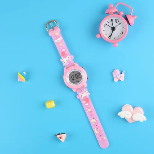 Miniatura 6 de Venhoo Kids Watches 3D Cartoon Waterproof 7 Color Lights Toddler Wrist Digital Watch with Alarm Stopwatch for 3-10 Year Girls Little Child