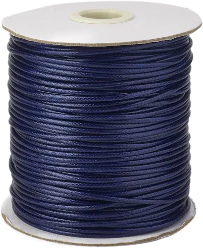 Miniatura 69 de Cheriswelry 90 yardas/rollo de 0.079 pulgadas, cordón encerado negro de poliéster coreano, joyería de cuentas, hilos para manualidades, cuerda