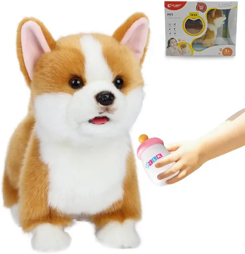 CU-MATE Juguetes eléctricos de peluche para perros de 12 pulgadas, juguete electrónico de peluche para perro, robot interactivo, juguete interactivo