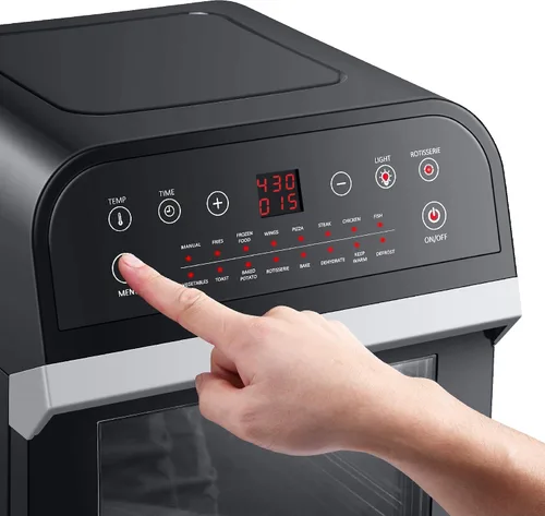 Miniatura 5 de GoWISE USA GW44800-O Freidora de aire eléctrica de lujo de 12.7 cuartos de galón, 15 en 1, con asador y deshidratador + 50 recetas QT, negro/plata