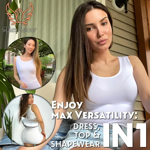 Miniatura 2 de UNIQUE STYLES ASFOOR Camisetas sin mangas para mujer, camisetas sin mangas extra largas para mujer