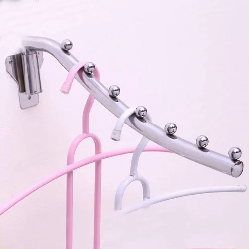 Miniatura 4 de Paquete de 2 percheros plegables montados en la pared, colgador plegable desmontable resistente con brazo oscilante, gancho de ropa de acero