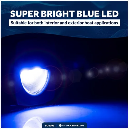 Miniatura 5 de Five Oceans - Luz LED de pasadizo para embarcación, luces LED azules de cortesía marinas, cuadradas para interior de barco, cubierta, cabina