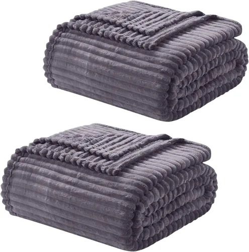 Miniatura 22 de Nestl Manta azul tamaño Queen para cama - Mantas acogedoras y cálidas para mujeres, mantas de felpa grande de vellón para niñas, azul piedra, 90 x