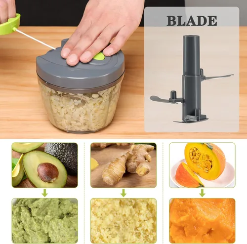 Miniatura 3 de Cortador manual de alimentos de Cambom, picador de verduras con cordón para cebollas, frutas y nueces, material seguro para alimentos sin bisfenol