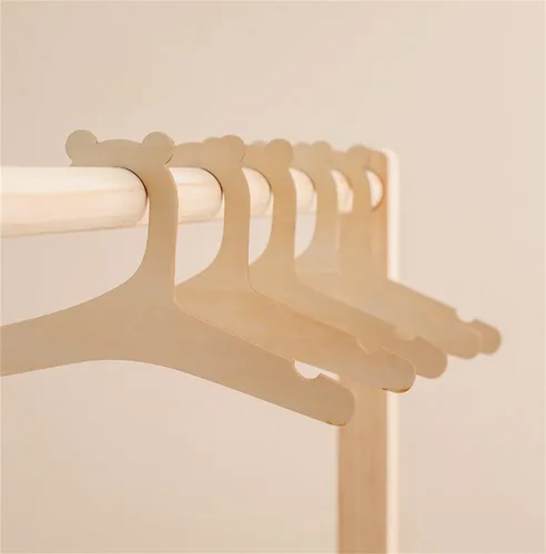 Miniatura 4 de Percha de madera ecológica para recién nacidos, para ropa de bebé, ganchos de madera para colgar ropa, juego de 20 piezas (9 pulgadas)