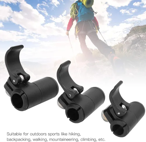 Miniatura 5 de Bastones de trekking, ajustable Flip Lock agarre de goma negro bastones de trekking bloqueo externo para senderismo mochilero bastones de trekking