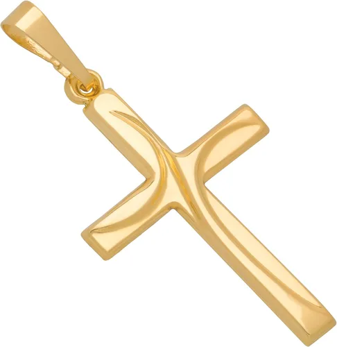 MAZZERI Colgante de cruz de oro de 14 quilates, dijes religiosos de oro hipoalergénico para hombres y mujeres, hecho a mano en los Estados Unidos