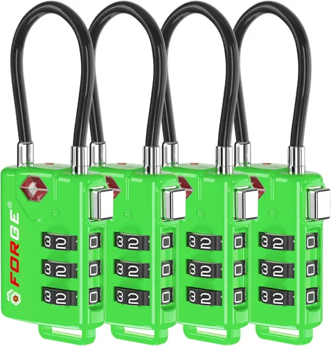 Miniatura 15 de Cerraduras para equipaje con cable aprobadas por la TSA, combinación reajustable con cuerpo de aleación, Moderno