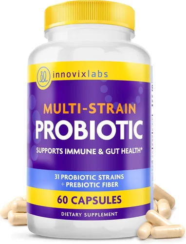 InnovixLabs Probiótico multicepa Amplio espectro, 26 cepas probióticas 10 000 000 000 de cultivos vivos hasta la fecha de expiración Libre de gluten