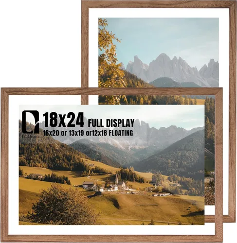 Miniatura 27 de DLQuarts Marcos flotantes de 5 x 7 para fotos de 4 x 6/3.5 x 5, paquete de 2 marcos flotantes de madera maciza de vidrio pulido doble para pared