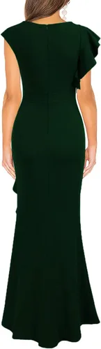 Miniatura 2 de WOOSEA - Vestido largo, ceñido, estilo sirena con apertura lateral, de noche, cóctel para mujer