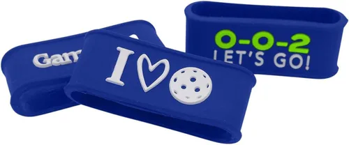 Miniatura 16 de Palms-O-Aces Juego de 3 bandas de agarre para paleta de pickleball – Bandas de silicona para paletas de pickleball para asegurar sobreempuñaduras e