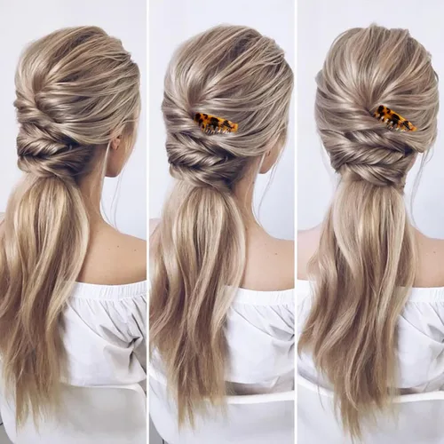 Miniatura 5 de 4 peines laterales para el cabello, pequeños accesorios decorativos para peinar el cabello, pinzas de sujeción fuerte para mujeres (negro, amarillo)