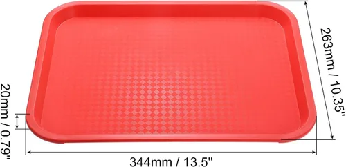 Miniatura 2 de uxcell Bandejas de plástico de comida rápida a granel de 10 x 14 pulgadas, bandejas rectangulares para servir, bandejas de cafetería, platos