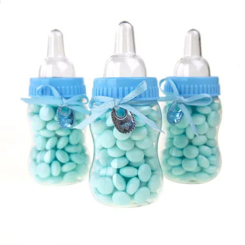 Miniatura 2 de Homeford Mini biberón de lactancia para baby shower, 4 pulgadas, 12 piezas (azul)