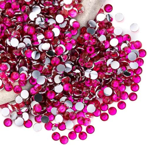 Miniatura 93 de Diamantes de imitación AB verdes a granel, 5000 piezas de diamantes de imitación de fondo plano redondos de gelatina AB sin fijación térmica, gemas