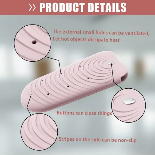 Miniatura 3 de Funda de silicona aislante de calor para herramientas de peinado del cabello, rizadores y planchas planas, cubierta de viaje antideslizante, pequeña