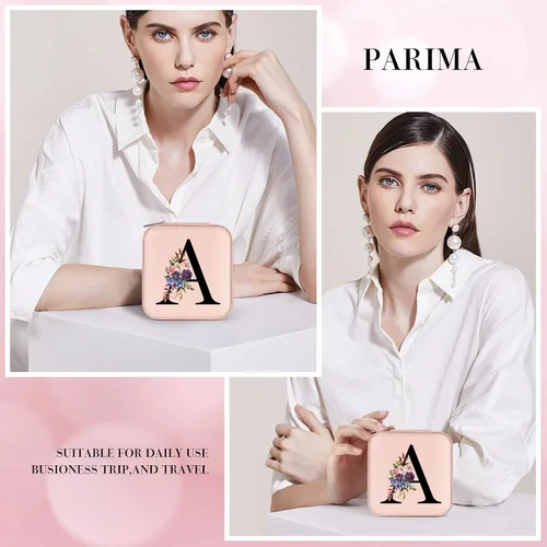 Miniatura 4 de Parima Joyero de viaje, organizador de joyas, pequeño estuche de viaje para mujer, mini joyero de viaje, estuche de joyería de viaje, estuche