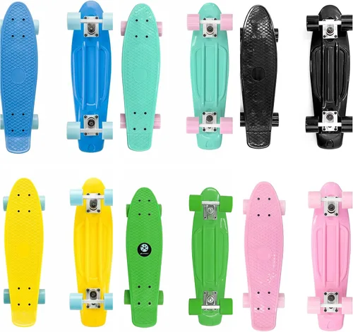Tabla de patineta Cruiser de 22 pulgadas de longitud completa ensamblada para niños, adultos y principiantes AZM Displays