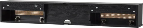 Miniatura 6 de Walker Edison Destin Modern Soporte para TV Flotante de Ratán con Puerta Abatible Montado en Pared para TVs de hasta 65 Pulgadas, 58 Pulgadas, Negro