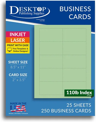 Miniatura 8 de 250 tarjetas de visita azul brillante de 3.5 x 2 pulgadas, hojas de papel de tarjetas de visita en blanco de colores imprimibles, tarjetas de visita