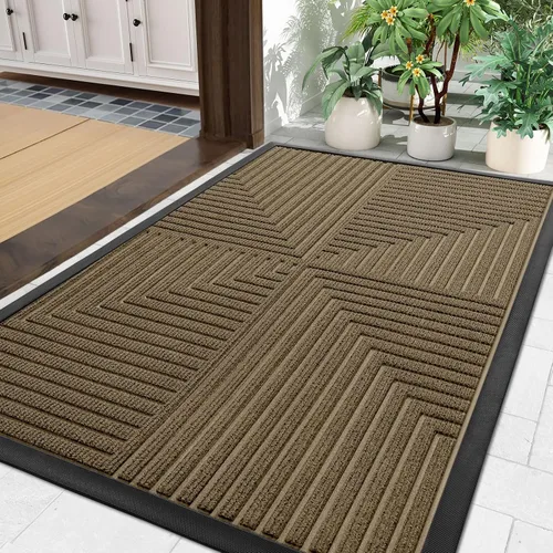 Arotive Alfombra de Entrada para Puerta Delantera Interior/Exterior, Alfombrillas de Puerta de Goma Antideslizante de Alta Resistencia, Bajo Perfil,