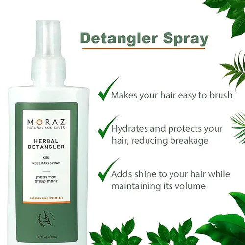 Miniatura 2 de Moraz Spray desenredante natural para niños con extracto de romero, espray desenredante para todo tipo de cabello, espray desenredante orgánico