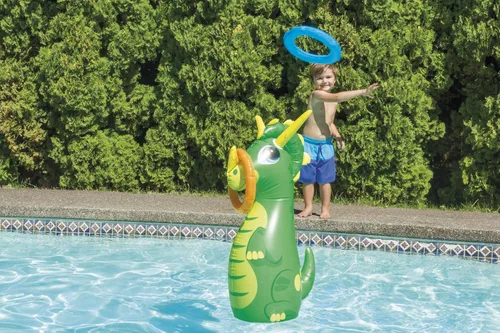 Miniatura 6 de Toysmith Tricera-Toss - Juguete inflable para lanzar anillos de piscina
