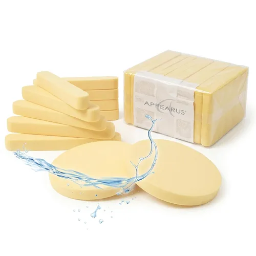 APPEARUS Paquete de 60 esponjas faciales, esponjas faciales comprimidas de PVA para limpieza profunda, exfoliación, eliminación de maquillaje, para