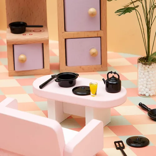 Miniatura 6 de Sumind Juego de 20 piezas de cocina en miniatura para casa de muñecas, ollas y sartenes a escala 1/12, utensilios de cocina de metal en miniatura