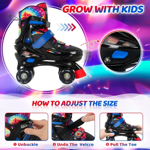 Miniatura 2 de Nattork Patines de Ruedas para Niños y Niñas, Patines Cuádruples de 4 Tallas Ajustables para Niños con Ruedas que se Iluminan - Maravilloso Regalo