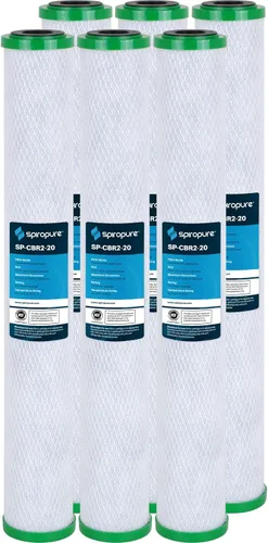 Miniatura 29 de SpiroPure SP-CBR2-10 10x2.5 0.5 Micron NSF Certificado NSF Cartucho de filtro de agua de bloque de carbono CBR2-10 155268-43 SMCB-2510 (caja de 12)