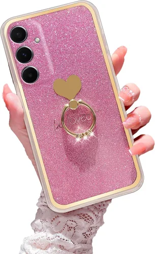 Miniatura 41 de Para Samsung Galaxy A52 5G Caso Lindas Niñas Mujeres Shell De Brillo De Lujo Con Anillo De Corazón Kickstand Cubierta Protectora A Prueba De Golpes