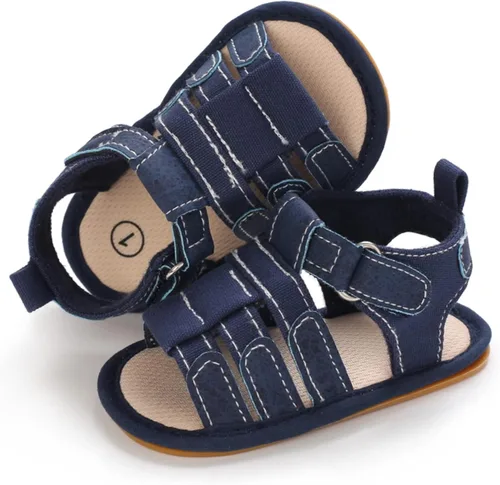 Miniatura 5 de myppgg Sandalias de verano antideslizantes de suela suave para bebés y niños y niñas, zapatos de cuna de algodón para niños pequeños primeros