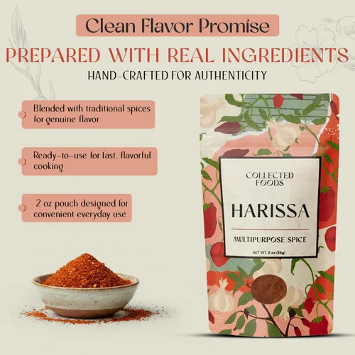 Miniatura 5 de Mezcla de condimentos Harissa marroquí de alta calidad, especias y condimentos sin gluten con pimentón, sal y cebolla deshidratada, polvo Harissa